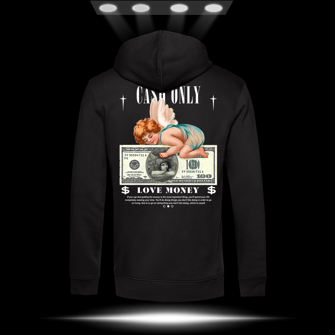 Felpa Cappuccio Angel Loves Money