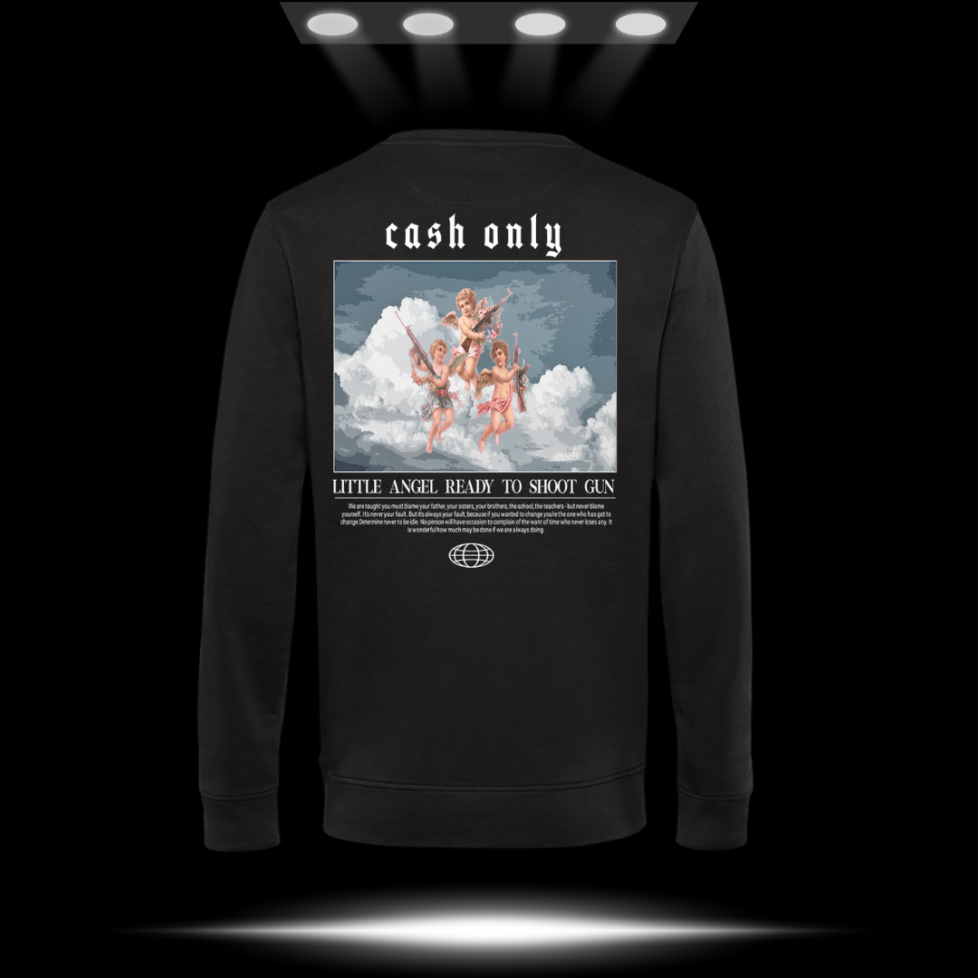 Felpa Girocollo Three Angel With AK47