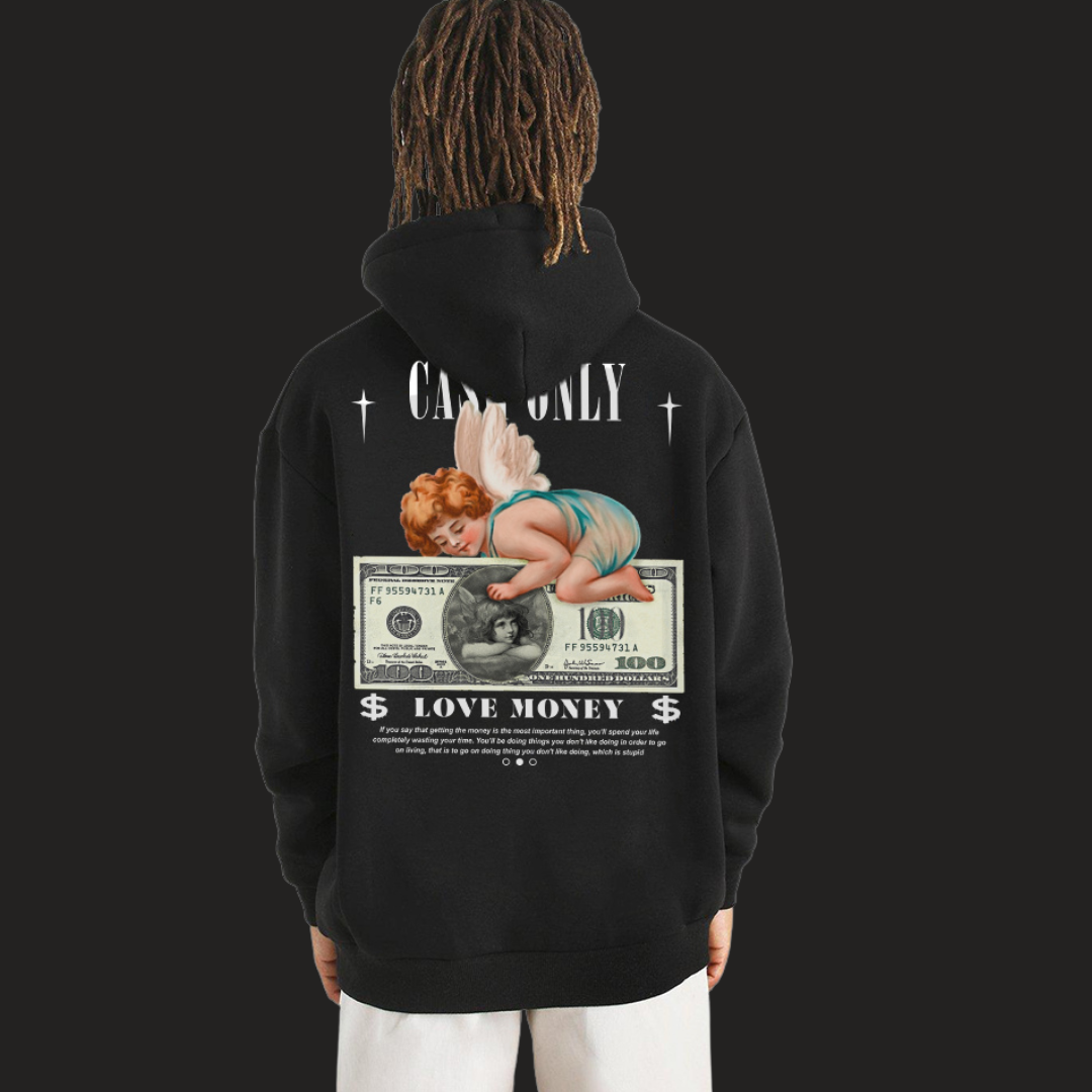 Felpa Cappuccio Angel Loves Money