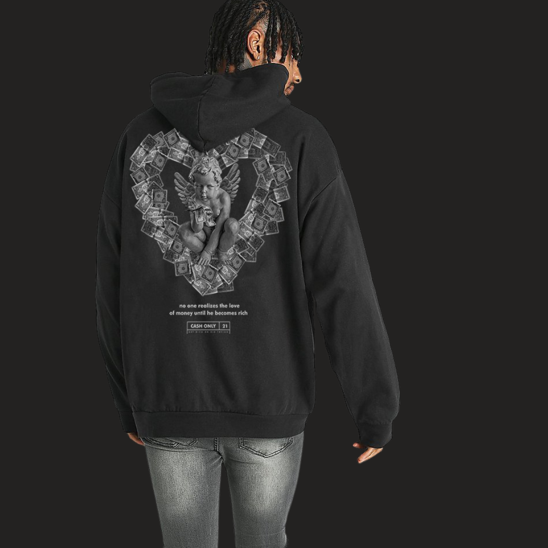 Felpa Cappuccio Angel Money Heart LIMITED 2021