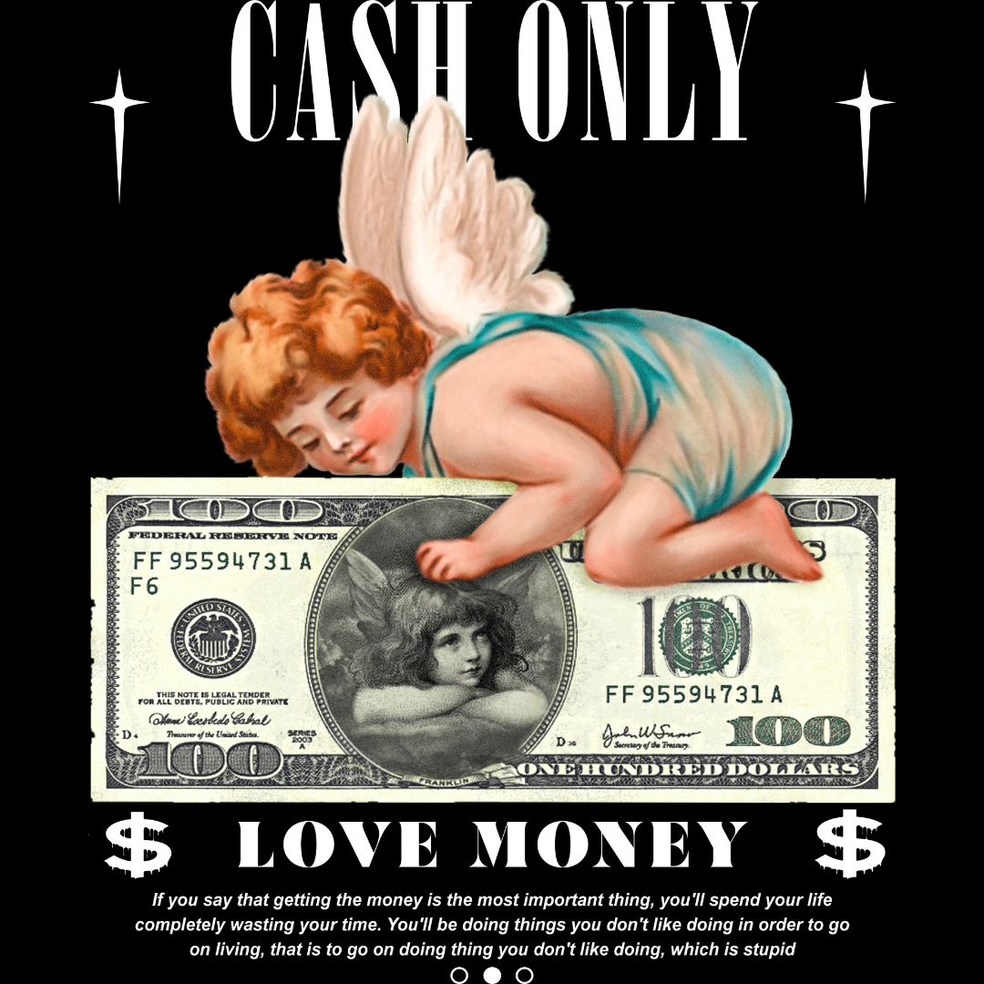 Felpa Girocollo Angel Loves Money