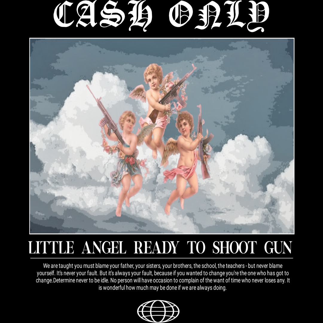 Felpa Girocollo Three Angel With AK47